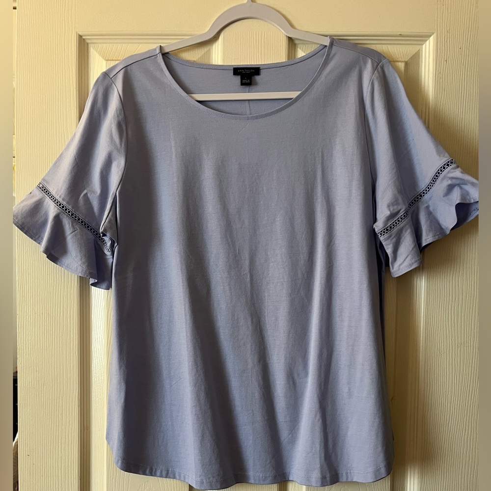 Ann Taylor short ruffle sleeve top